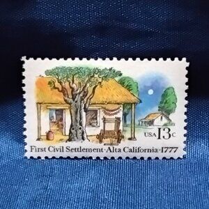 Uncirculated USA 1977 First Civil Settlement: Alta California 13 Cent Stamp!!